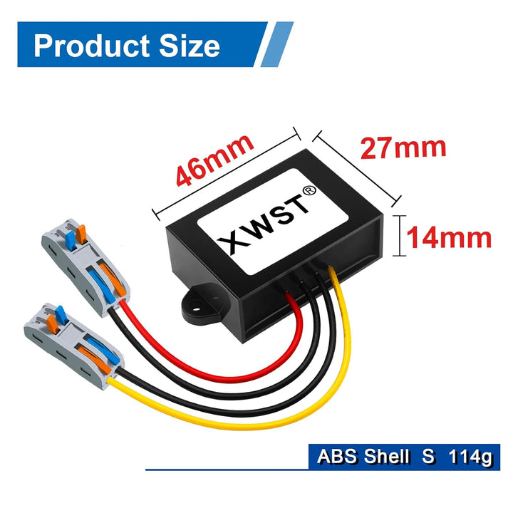 DC DC Wandler 12V auf 24V Spannungswandler 3A 72W mit Schnellverbinder Kabelverbinder, DC Step Up Ko