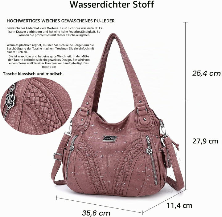 Angelkiss Frauen Top Griff Satchel Handtaschen Schultertasche Messenger Tote Washed Leder Geldbörsen