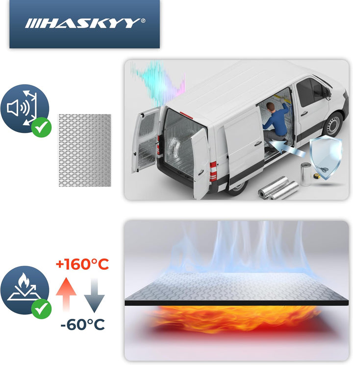 Haskyy 2mm Alubutyl Platten Dämmmatte 2,04m² 500x370mm 11x Anti Dröhn selbstklebend Auto Dämmung - K