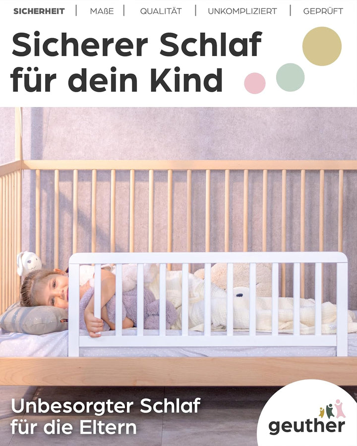 Geuther Bettschutzgitter in 90 und 140 cm, Farbe Weiss, Grösse 90 cm Weiss 90 cm (1er