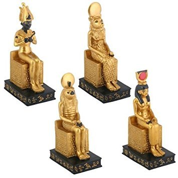 Ägyptische sitzen Götter Figur Dekoration, Set von 4