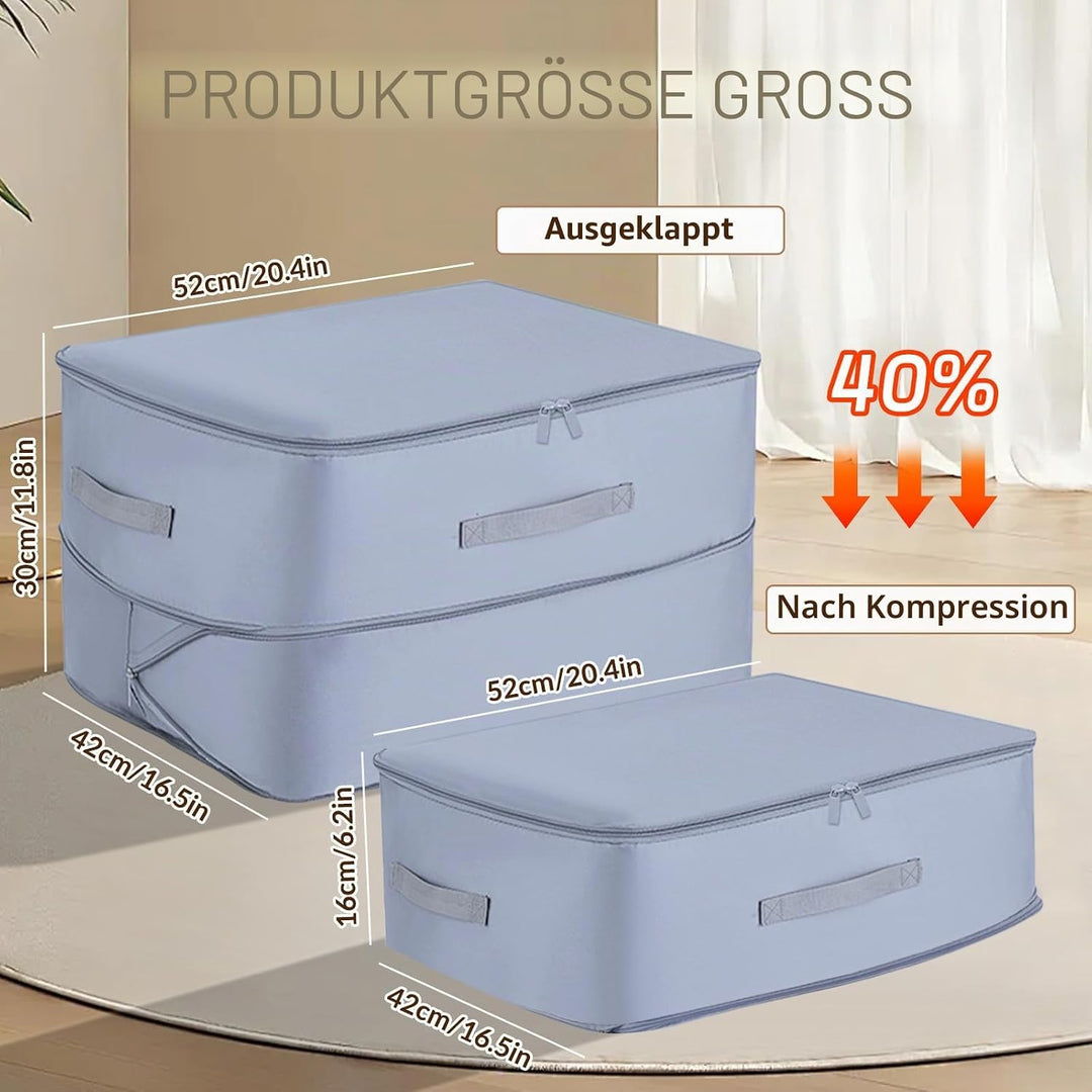 2 Stück Ultra Platzsparender Selbstkomprimierender Organizer, Aufbewahrungstasche für Bettdecken, Gr
