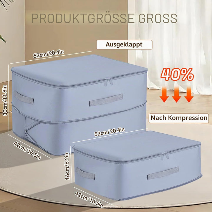 2 Stück Ultra Platzsparender Selbstkomprimierender Organizer, Aufbewahrungstasche für Bettdecken, Gr