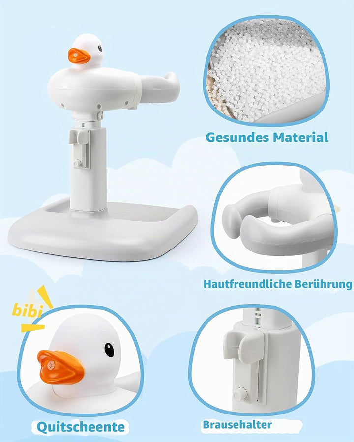 Höhenverstellbar Baby Badewanne Gestell mit Sitz: Stand Dusche with Seat für ab 6 Monate Kinder - An