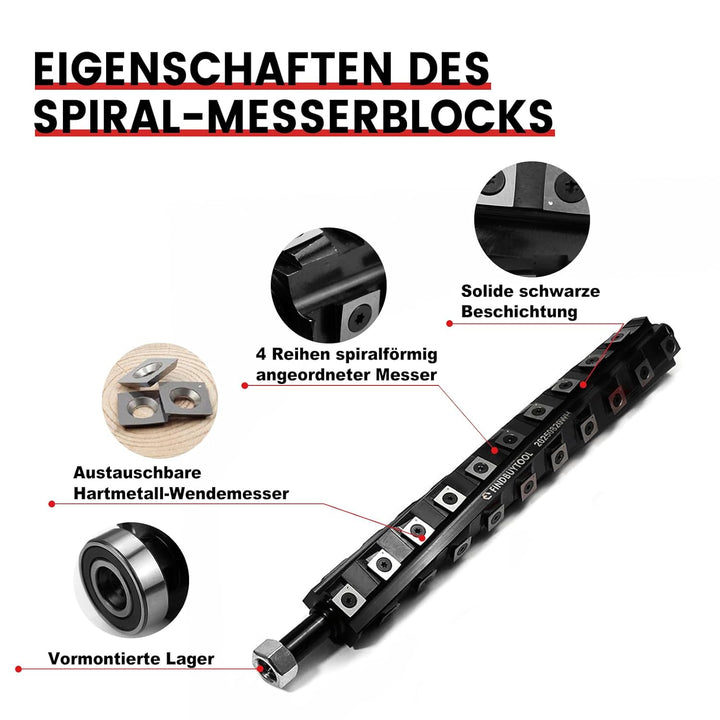 FindBuyTool Spiralmesserwelle für Metabo DH330 Dickenhobelmaschine, 13'' (330 mm) Helical Cutterhead