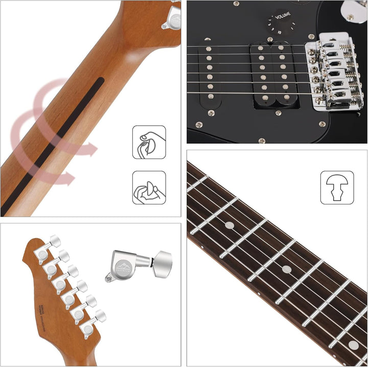 Eastrock E Gitarre Set E Guitar 39 Zoll Elektrogitarre mit Verstärker 10 Watt，Gitarre Tasche, Plektr