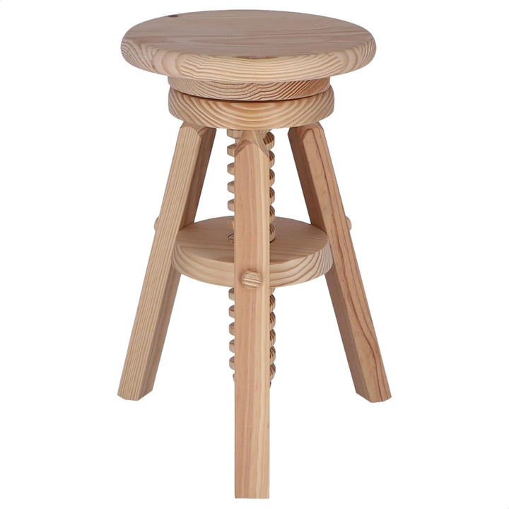 WELL HOME MOBILIARIO & DECORACIÓN Runder Drehhocker aus Holz, lackfrei, 29 x 29 x 64 cm