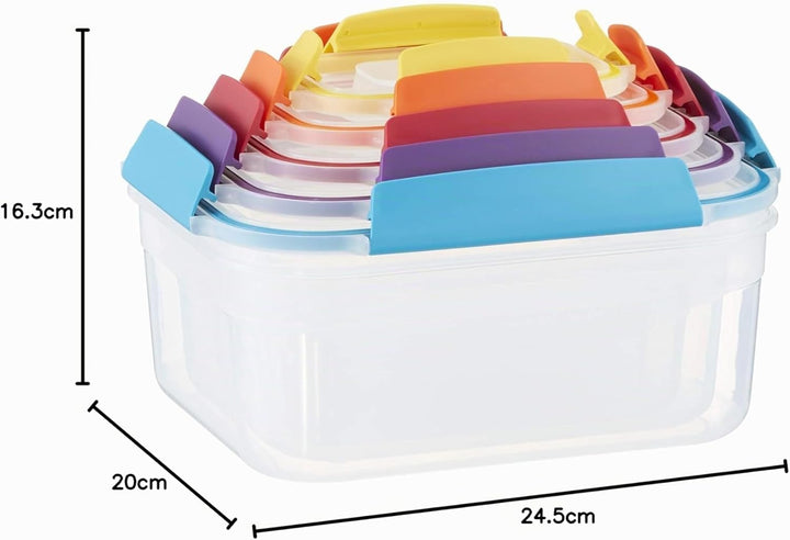 Joseph Joseph Nest Lock, 5 Stück Kunststoff Küche Lebensmittel Lagerung aufbewahrungsbox mit Deckel,