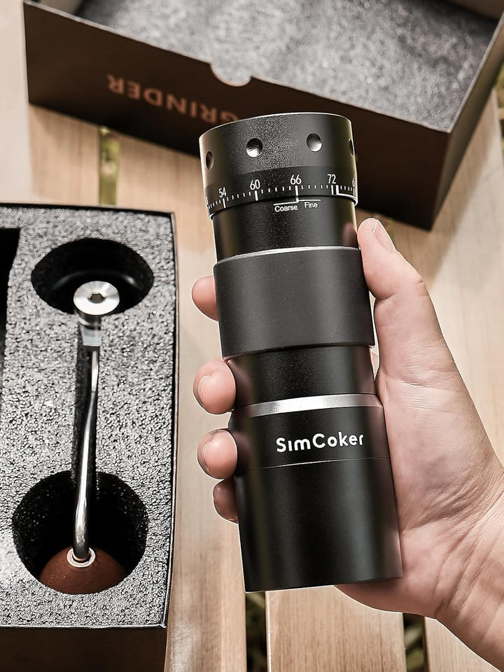 Manuelle Kaffeemühle mit 16μm externer Mahlgradeinstellung, Präzisionsmühle für Espresso & Pour Over