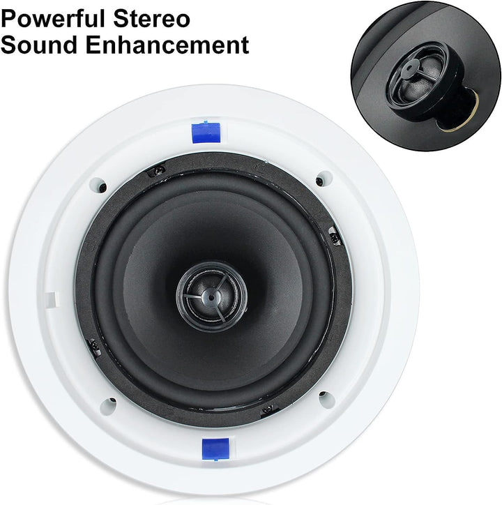 Herdio 6,5 Zoll BluetoothDeckenlautsprecher, 160 Watt Kompatibel Einbaulautsprecher, Bündige Montage