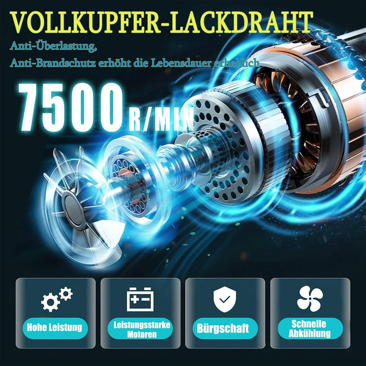 Bürstenloser Akku Winkelschleifer,Ersatz für Makita 18V Akku,11000U/min Elektro-Winkelschleifer,125