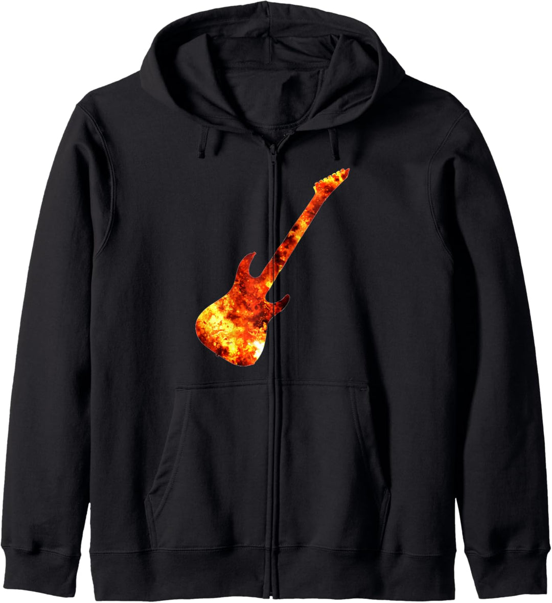 Cool Awesome Flaming Gitarre Hard Metal Music Rock and Roll Kapuzenjacke