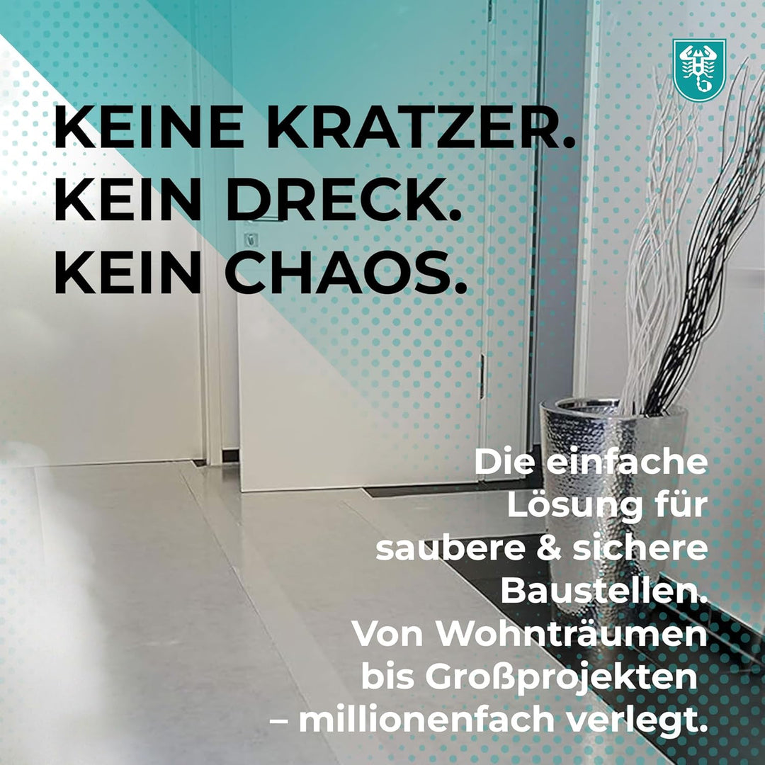 Abdeckvlies 1 m x 50 m weiss 140g/m² selbsthaftend haftend Bodenschutz Schutzvlies Treppenvlies