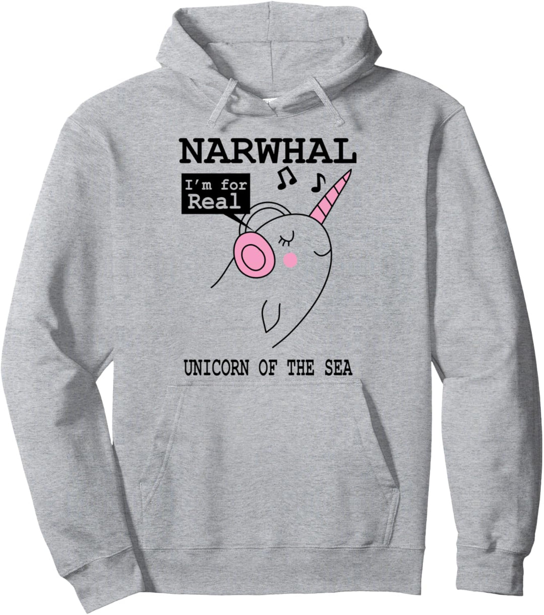 Lustiger Narwal, für den ich ein echtes Einhorn des Meeresge Pullover Hoodie