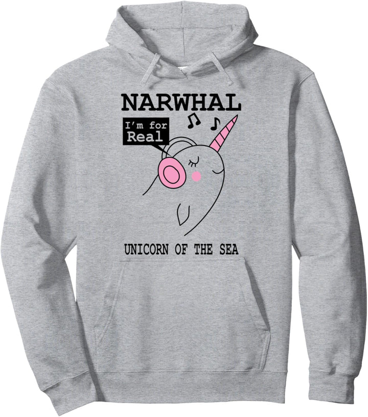 Lustiger Narwal, für den ich ein echtes Einhorn des Meeresge Pullover Hoodie
