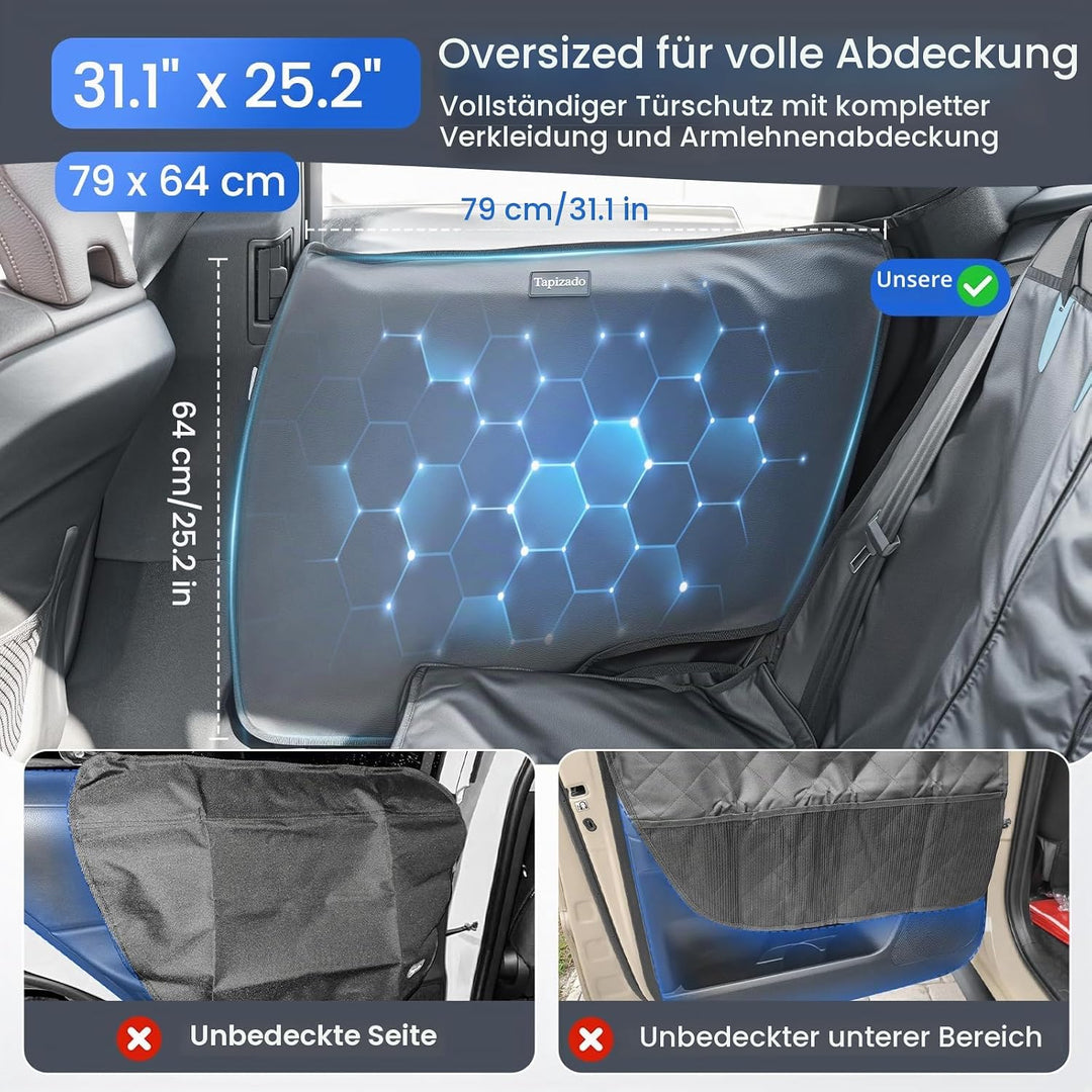 Hundetürschutz aus PU-Leder, extra gross, wasserdicht, kratzfest, verstellbarer Saugnapf, passend fü