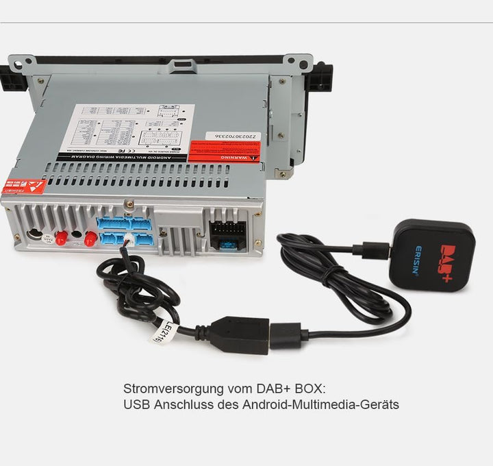 Erisin DAB+ Digital Box Radio MCX Antenne Verstärker für Android 9.0/10/11/12/13/14 Autoradio, Digit
