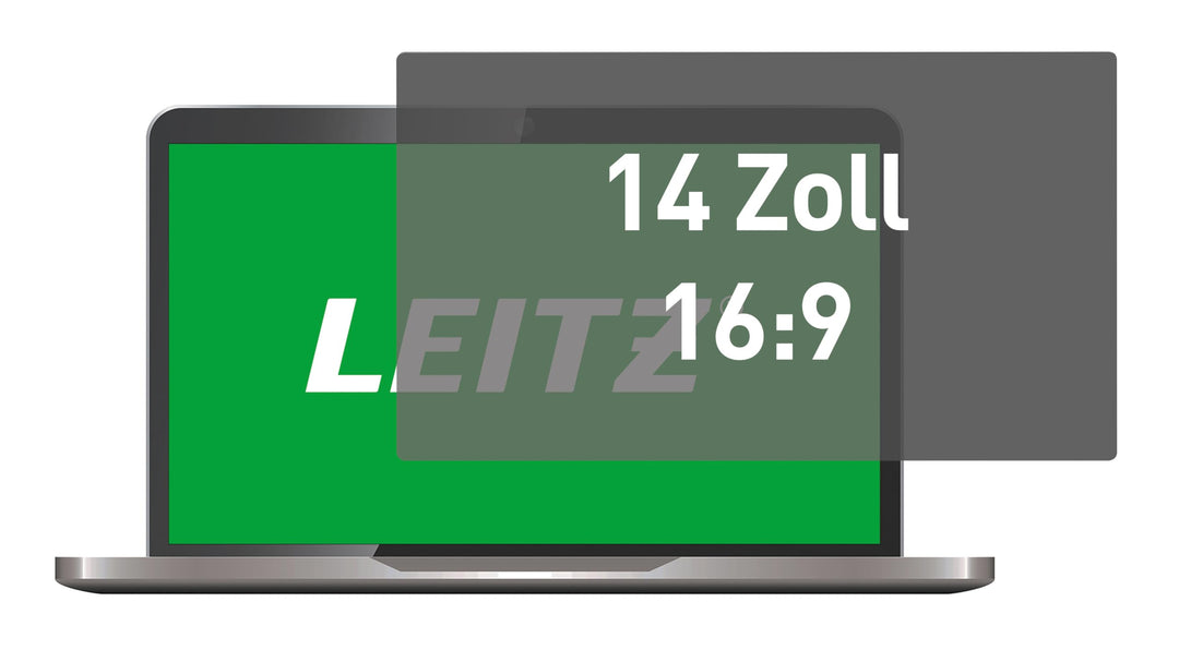 Leitz Laptop Blickschutzfilter 14 Zoll (16:9), Abnehmbare Schutzfolie für Laptops, Mit Blaulichtfilt