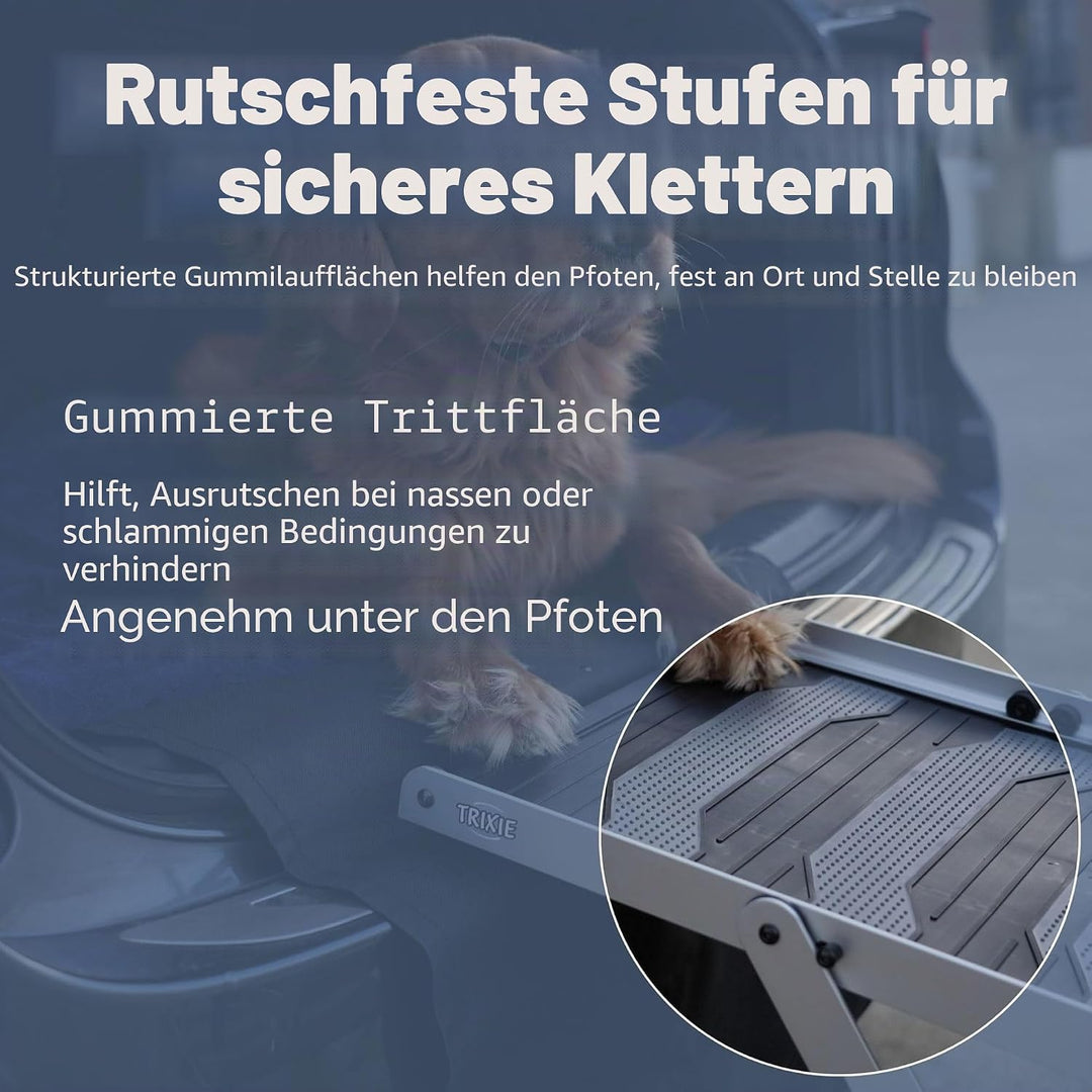 Trixie 3-stufige Klappstufen, Aluminium/Kunststoff/TPR, Breite 37 cm/Höhe bis zu 57 cm/DE A size, A