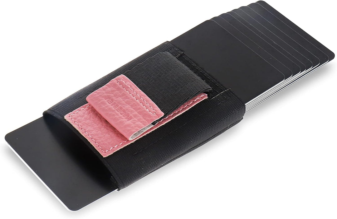 Jaimie Jacobs Minimalist Wallet Nano Boy Pocket Mini Geldbörse aus Textil mit Zugband schmaler Karte