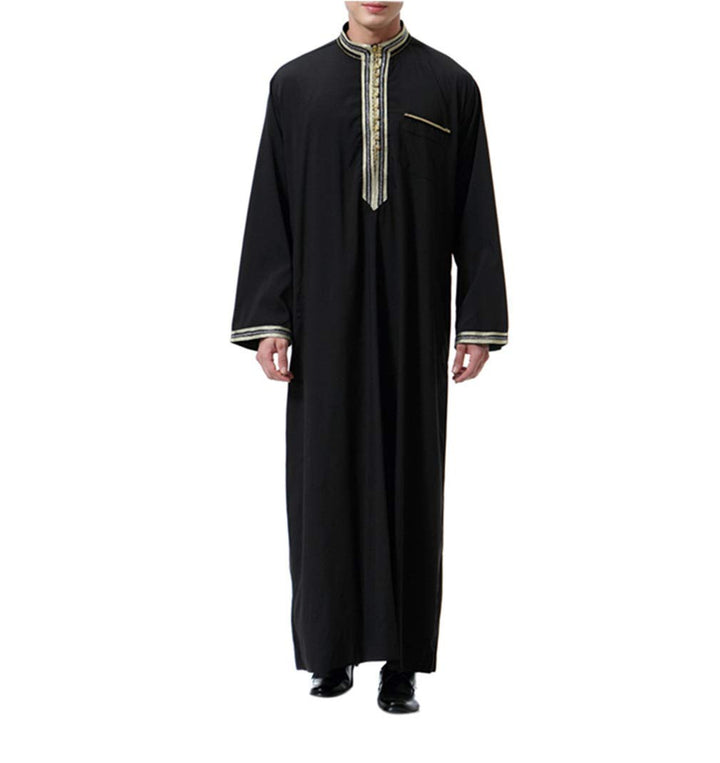 Kaftan Herren Lang Gebetskleidung für Männer Islamische Kleidung Herren Muslim Kleid Langarm Arabisc