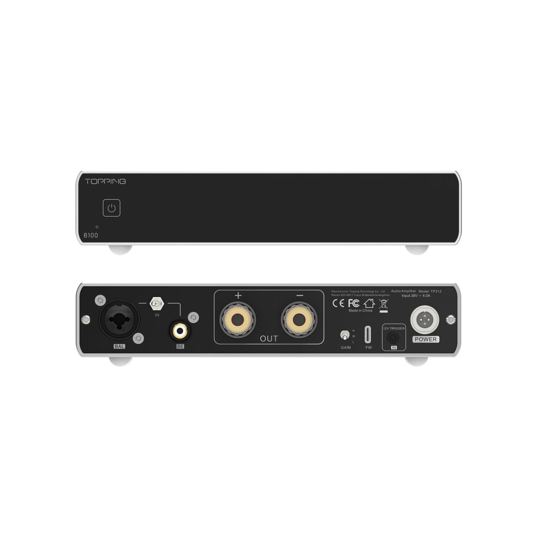 Topping B100 Reiner Mono-Leistungsverstärker - 100W Ausgangsleistung BAL/SE Eingang 3 Verstärkung 15