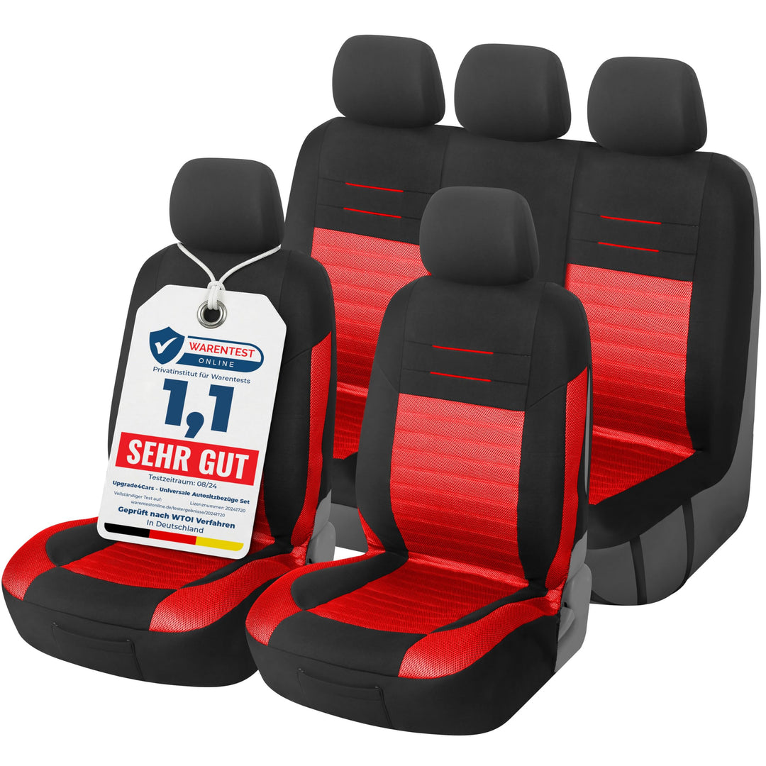 Upgrade4cars Autositzbezüge Set Universal Version 2026 | Auto-Schonbezüge für die Vordersitze & Rück