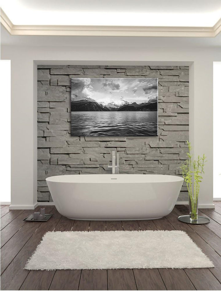 Pixxprint Landschaft im Norden als Leinwandbild | Grösse: 100x70 cm | Wandbild | Kunstdruck | fertig