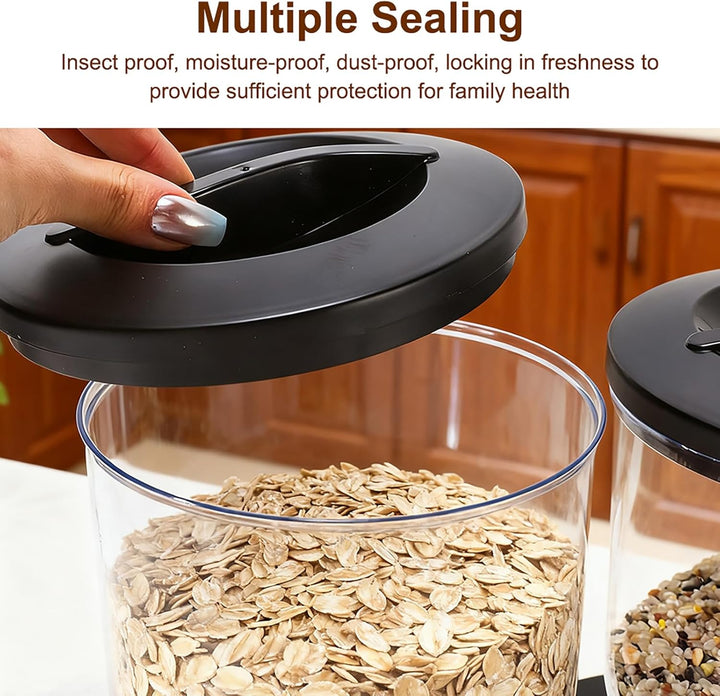 LUPATDY 3er Pack Müslispender 2L, Aufbewahrungsbox Küche Organizer mit Deckel, Cereal Dispenser für