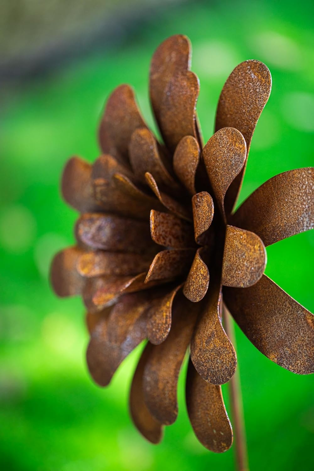 Bornhöft Gartenstecker Blume Metall Rost Gartendeko Edelrost Dahlie Garten Deko Dekoration 116cm Ros