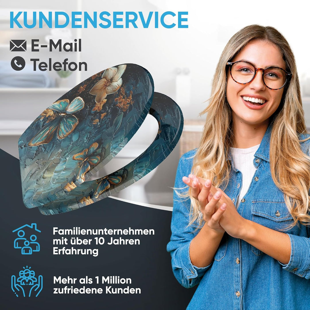 Sanilo WC Sitz mit Absenkautomatik & Schnellverschluss, Toilettendeckel per Knopfdruck abnehmbar, ei