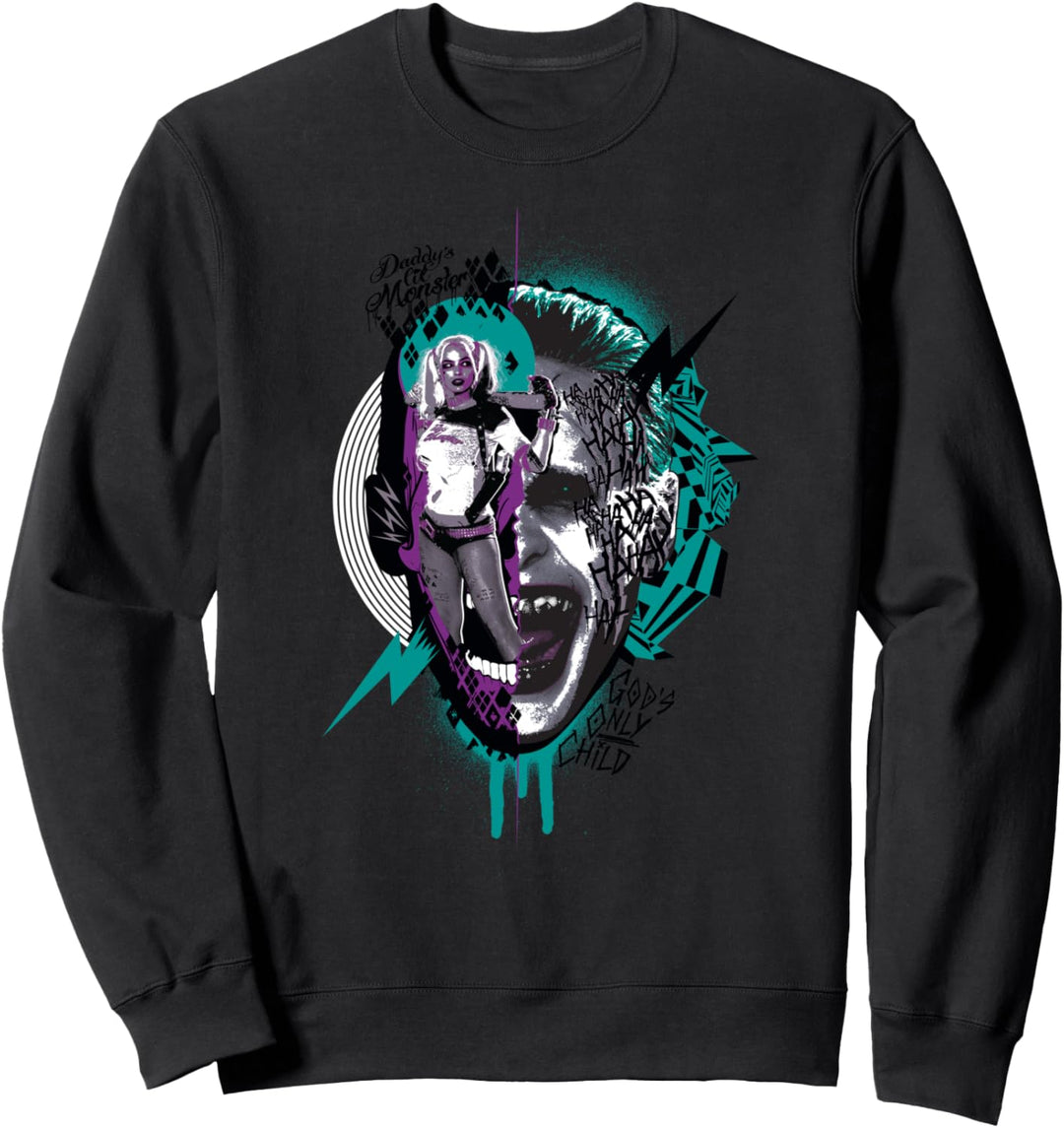 DC Suicide Squad Joker Harley Quinn Collage Sweatshirt