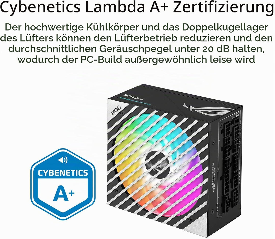 ASUS ROG Loki SFX-L 750W Platinum (Vollmodulares Netzteil, 80+, Lambda A Zertifiziert, 120mm PWM ARG