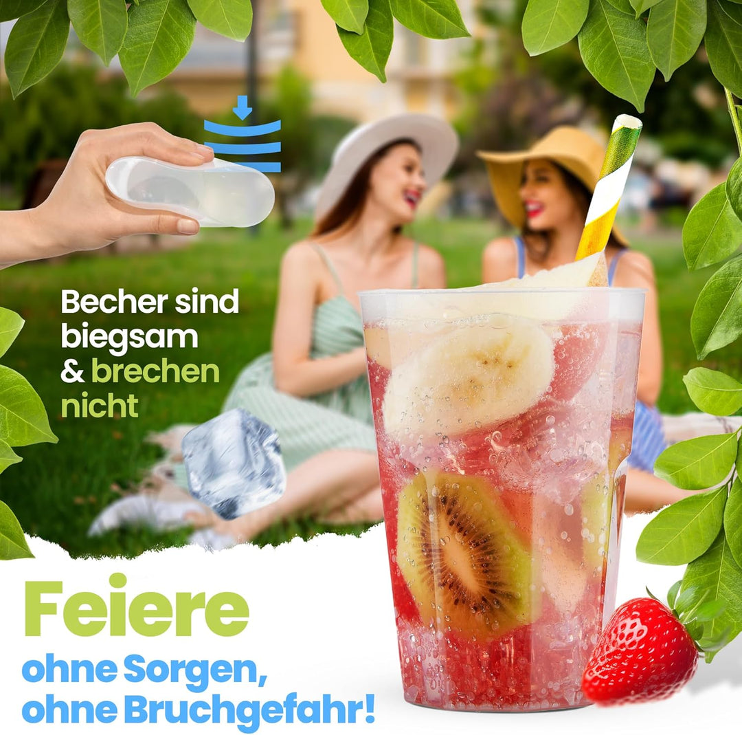 30 Cocktailbecher | Wiederverwendbare Trinkbecher 0,3L | Bruchsicher | Spülmaschinenfest | Partybech