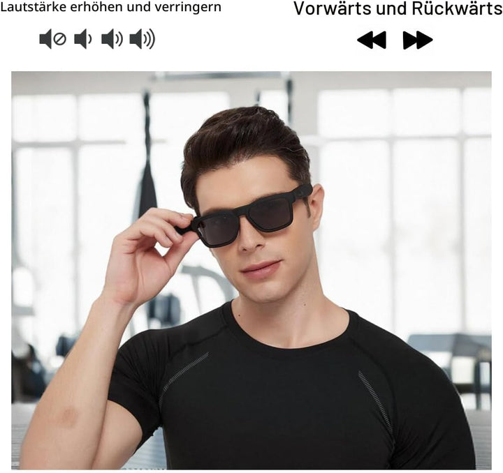 OhO Bluetooth Sunglasses,Voice Control and Open Ear Style Smart Glasses Listen Music and Calls with