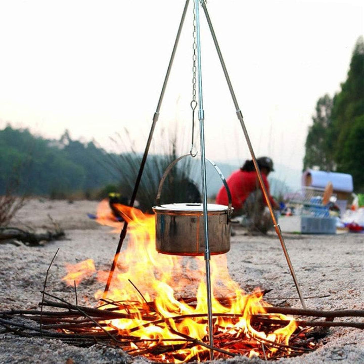 BBQ Dreibein Gestell BBQ Dreibeingestell Draussen Grill Gitter Rostfrei Stahl Camping Stativ Planke