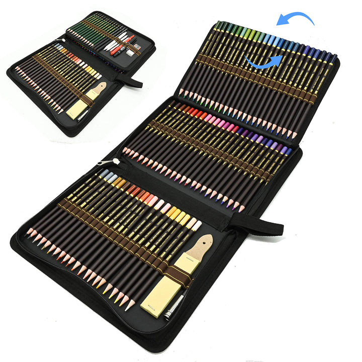 96pcs Buntstifte Set,Bleistift Zeichnen Set für Skizzieren,Profi Malset Art Set inklusive federtasch