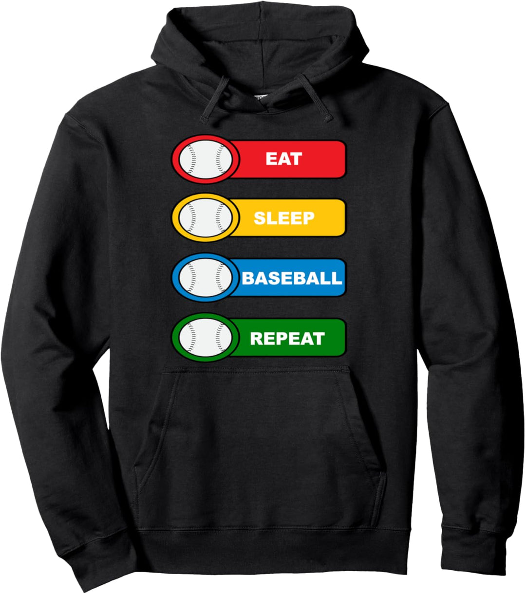 Eat, Sleep, Baseball, Repeat - Baseballfan Pullover Hoodie