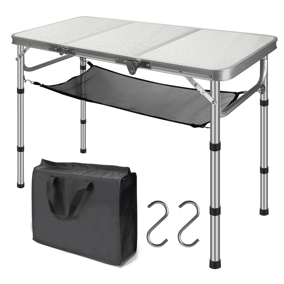 CPROSP Campingtisch Klappbar 90 * 40cm, Koffertisch Camping Faltbar, Camping Tisch, Markttisch Höhen