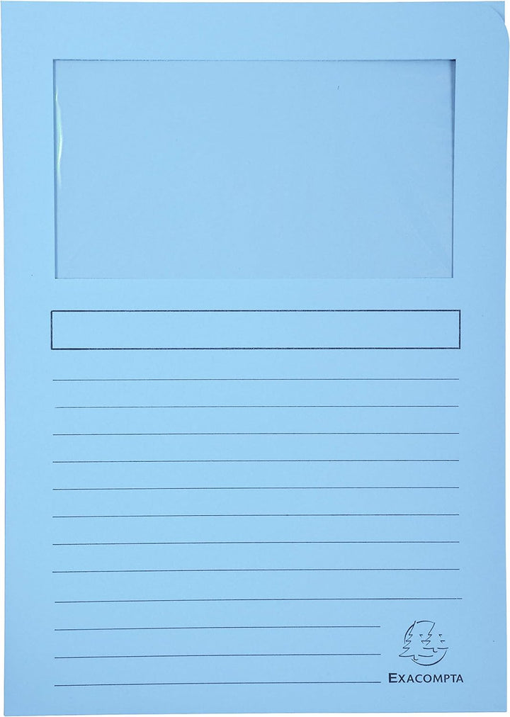 Exacompta 50152E Packung mit 100 Fenstermappen Super, PEFC zertifiziert, Karton 160g/qm, praktisch u