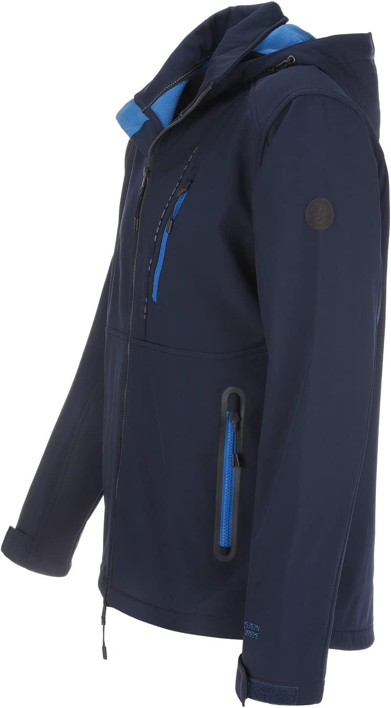 Dry Fashion Herren Softshell Jacke Grömitz Unifarben - Softshelljacke Outdoorjacke mit abnehmbarer K