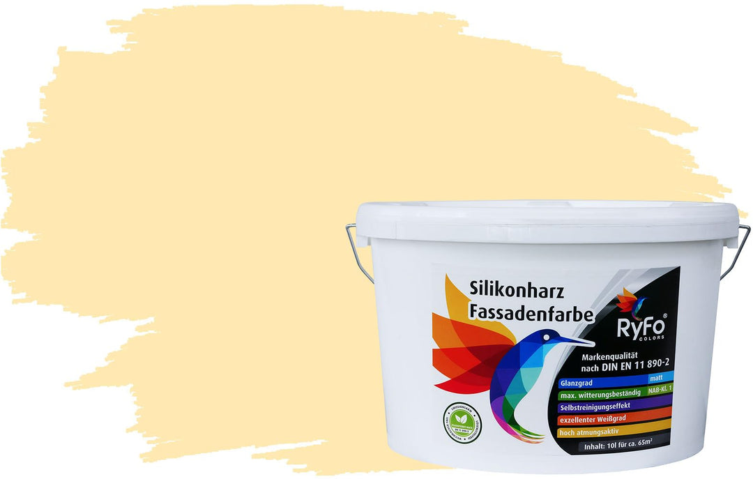 RyFo Colors Silikonharz Fassadenfarbe Lotuseffekt Trend Samtgelb 10l - bunte Fassadenfarbe, weitere