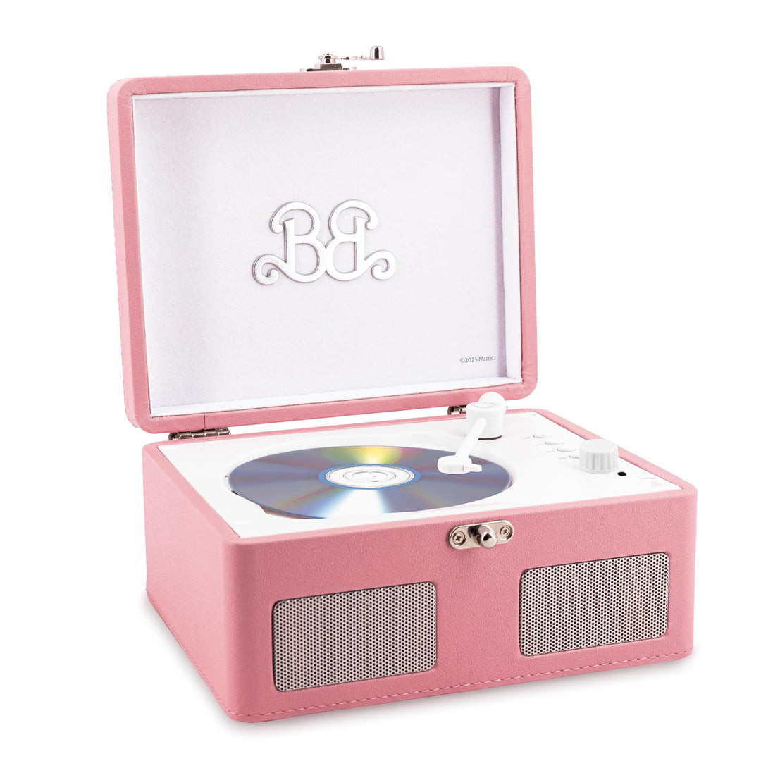 Lisciani – Barbie CD Player im Retro Design – Tragbar mit Kunstlederkoffer – Integrierter Lautsprech
