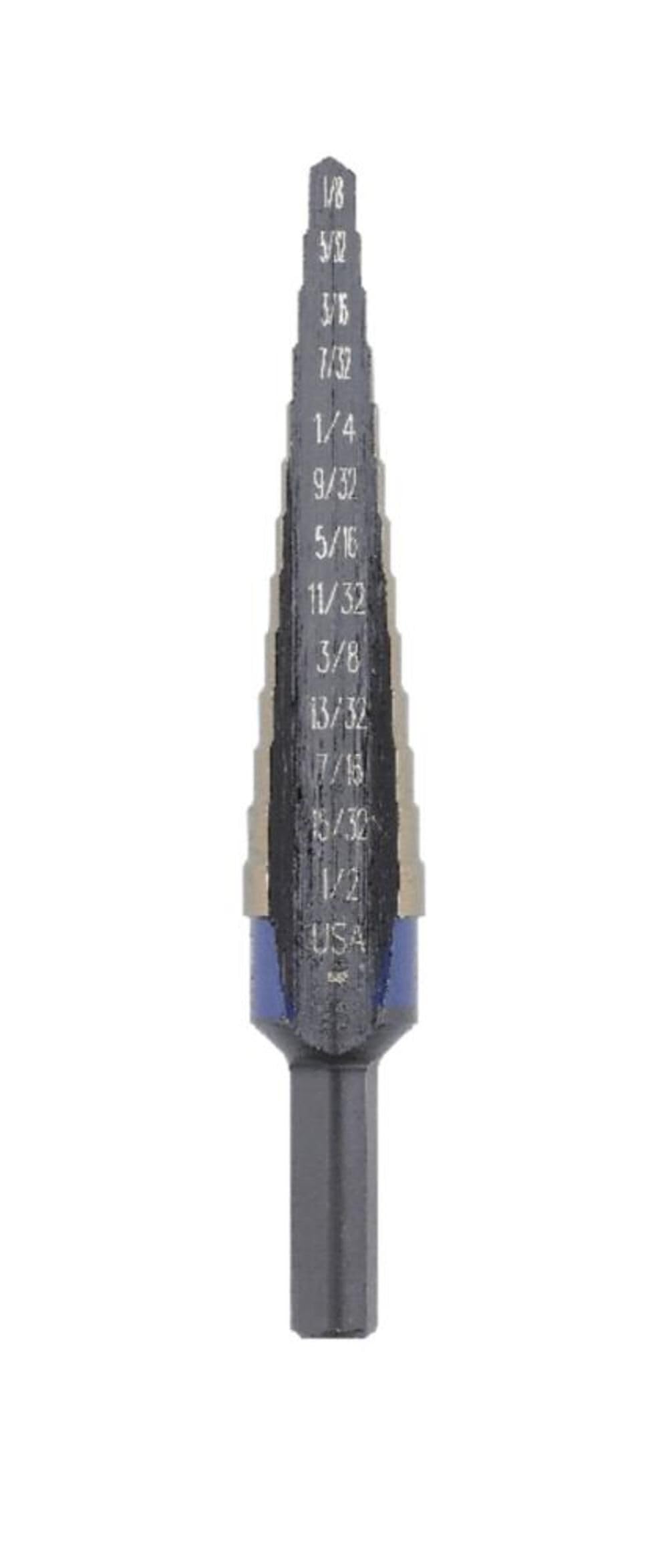 IRWIN 10231CB Unibit 1/32 Zoll 13-Stufen-Stufenbohrer, Kobalt-Legierung, Stahl, Schwarz #1 (1/8-1/2"