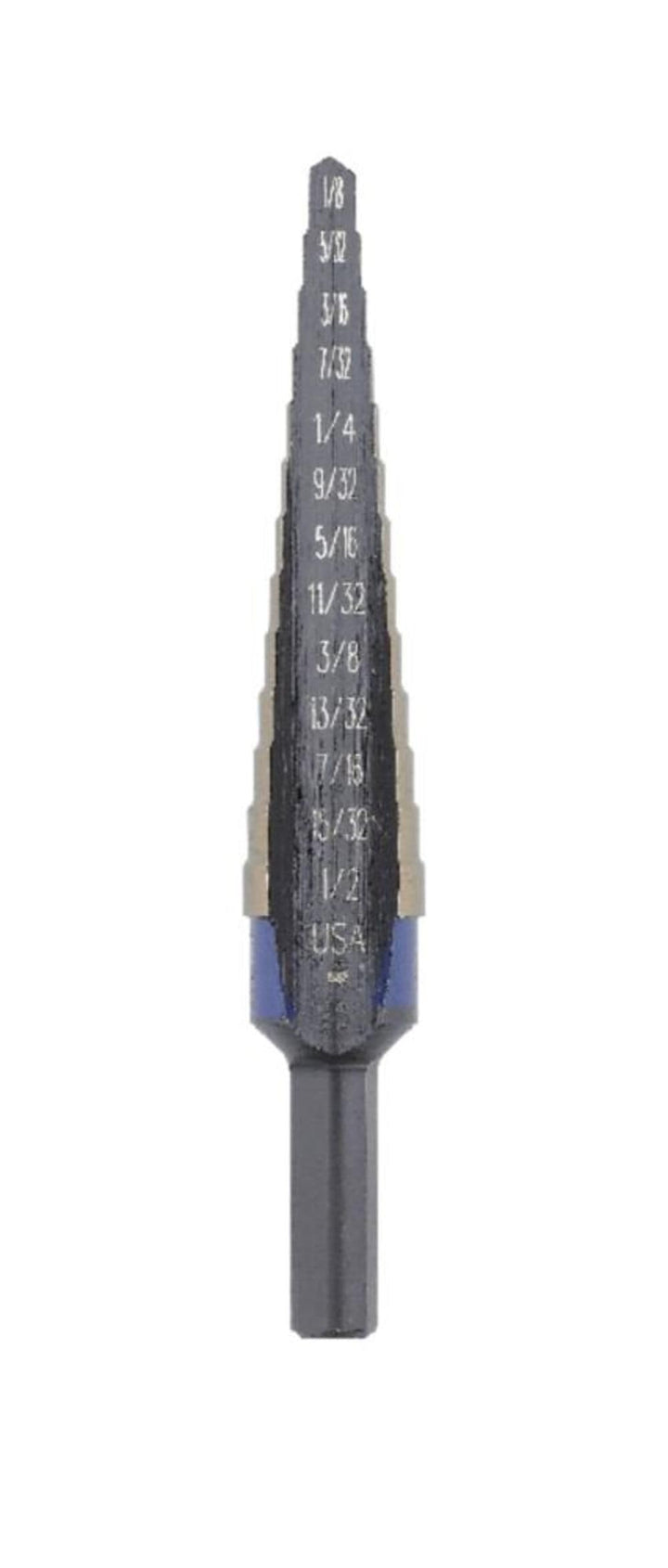 IRWIN 10231CB Unibit 1/32 Zoll 13-Stufen-Stufenbohrer, Kobalt-Legierung, Stahl, Schwarz #1 (1/8-1/2"