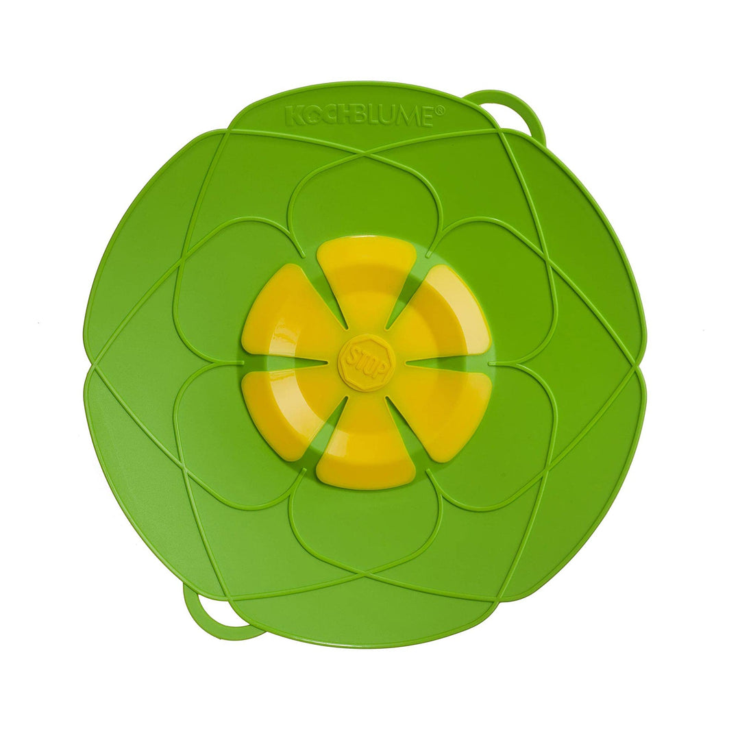 Kochblume das Original, Silikon Überkochschutz für Töpfe und Pfannen, Mikrowellen-Deckel, Spritzschu