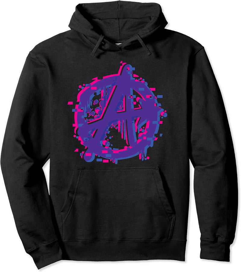 Marvel Avengers Spray Painted Glitched Logo Pullover Hoodie