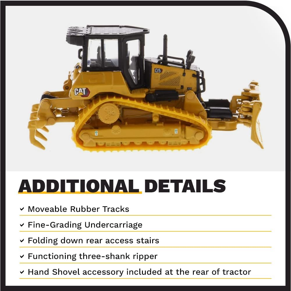 Diecast Masters 85953 - Caterpillar Bulldozer mit Klappschild D5 LGP, Massstab 1:87, ab 14 Jahren