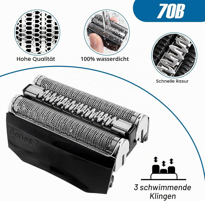 2 Stück Series 7 Scherkopf 70B Rasierkopf für Br*un, Elektrorasierer S7 Scherkopf Series 7 Ersatzras
