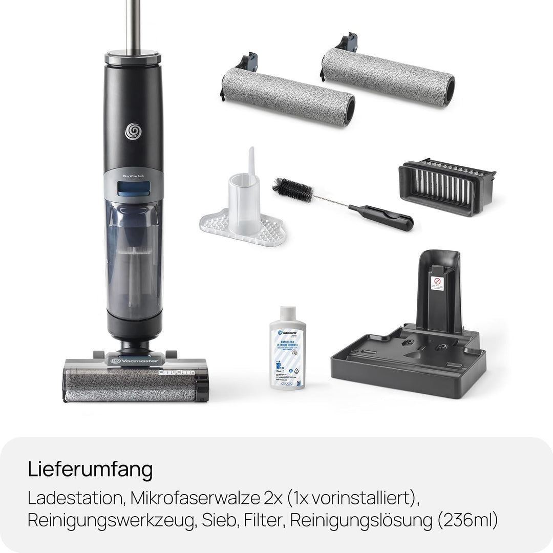Vacmaster EasyClean HVA Hartbodenreiniger. Kabelloser All-in-One-Staubsauger und Wischmopp für Nass-